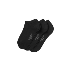 Schiesser - 3 paar cotton  sneaker dames - zwart