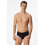 Schiesser midi sportslip met opening Long Life Cotton - zwart