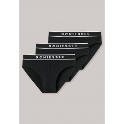 Schiesser slip 95/5  3-pack - zwart