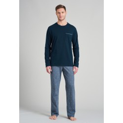 Schiesser pyjama lange broek Heren Nightblue 