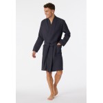 Schiesser Heren Badjas wafelpiqué Essentials - Grijs