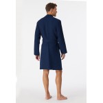 Schiesser Heren Badjas wafelpiqué Essentials - Donkerblauw