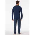 Schiesser pyjama lange broek admiraal blauw