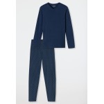 Schiesser pyjama lange broek admiraal blauw