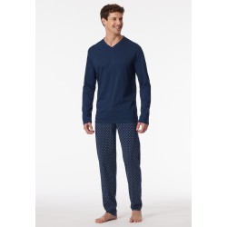 Schiesser pyjama lange broek admiraal blauw