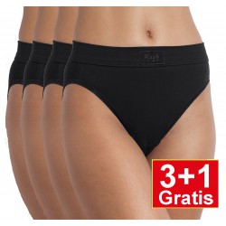Sloggi Double Comfort Tai dames slip zwart - 3+1 GRATIS - uw voordeel : 14,95 €