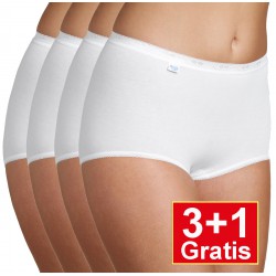 Sloggi dames Basic Maxi - set van 4 slips - wit - 3+1 GRATIS - uw voordeel : 14,99 €