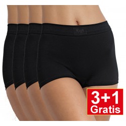 Sloggi Double Comfort Short dames- zwart - 3+1 GRATIS - uw voordeel : 14,95  €