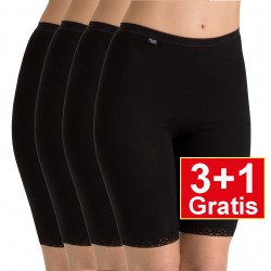 Sloggi Basic Long - set van 4 slips - zwart - 3+1 GRATIS - uw voordeel : 18,9 €