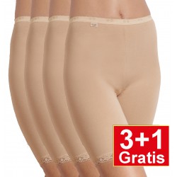 Sloggi Basic Long - set van 4 slips - huidskleur - 3+1 GRATIS - uw voordeel : 18,9 €
