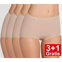 Sloggi dames Basic Maxi - set van 4 slips - huidskleur - 3+1 GRATIS - uw voordeel : 14,99 €