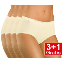 Sloggi dames Basic Midi - set van 4 slips - ivoor - 3+1 GRATIS - uw voordeel : 14,95 €