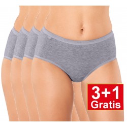 Sloggi dames Basic Midi - set van 4 slips - grijs - 3+1 GRATIS - uw voordeel : 14,95 €