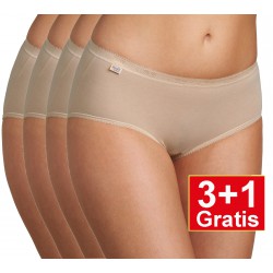 Sloggi dames Basic Midi - set van 4 slips - huidskleur - 3+1 GRATIS - uw voordeel : 14,95 €