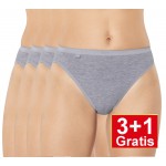Sloggi Basic Tai - set van 4 slips - grijs - 3+1 GRATIS - uw voordeel : 14,99 €