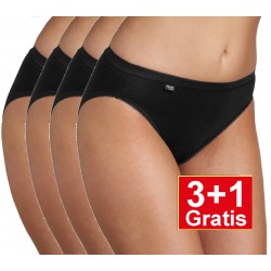 Sloggi Basic+ Tai - set van 4 slips - zwart - 3+1 GRATIS - uw voordeel : 14,95€