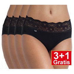 Sloggi slip dames Romance Midi zwart - 3+1 GRATIS - uw voordeel : 16,99 €