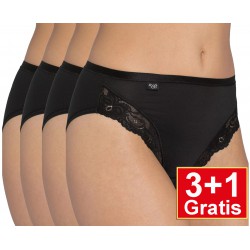 Sloggi Romance dames Tai - zwart - 3+1 GRATIS - uw voordeel : 16,99 €