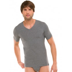 Schiesser T-shirt  V-hals 95/5 grijs